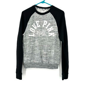 Pink by Victoria's Secret size XS gray black long‎ sleeve shirt sweatshirt